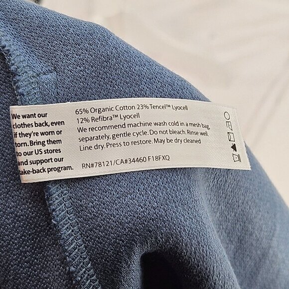 Eileen Fisher Organic Cotton Open Front Cardigan Blue Women's M Knit Minimalist - Picture 8 of 12